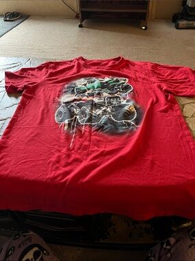The Children's Place Red Short Sleeve Tee with Monster Truck Graphic